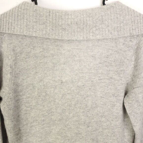 Sarah Spencer Sweater Womens Size XL Soft Polo Collar Split V Neck Light Gray - Picture 9 of 9